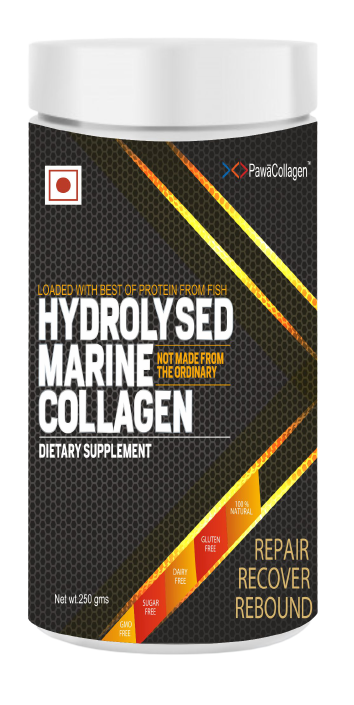 PawaCollagen Hydrolysed Marine Collagen Powder 250 Gms Jar