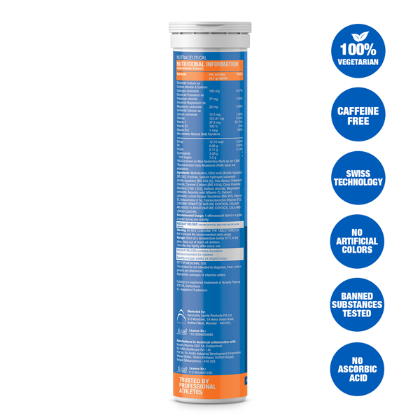 Fast&Up Reload Electrolytes Energy & Instant Hydration Sports Drink - 20 Effervescent Tablets - Cola Flavour