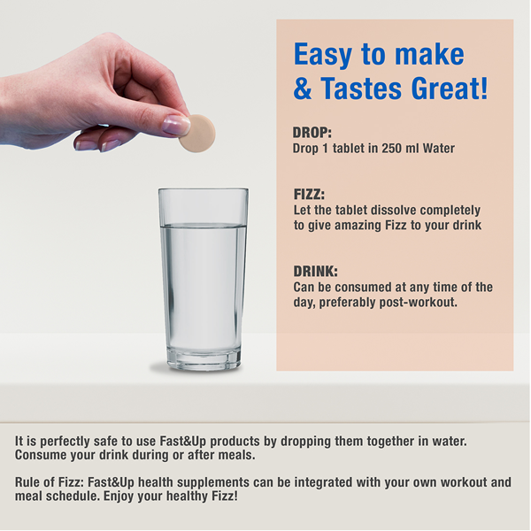 Fast&Up Reload Electrolytes Energy & Instant Hydration Sports Drink - 20 Effervescent Tablets - Cola Flavour