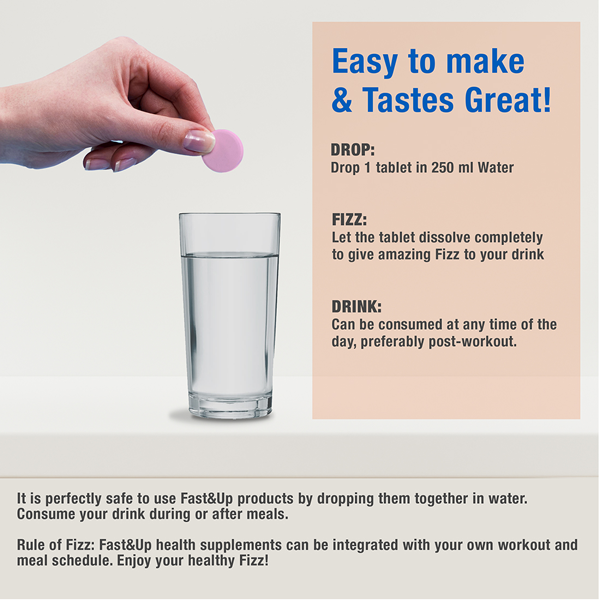 Fast&Up Reload Electrolytes Energy & Instant Hydration Sports Drink - 20 Effervescent Tablets - Berry Flavour