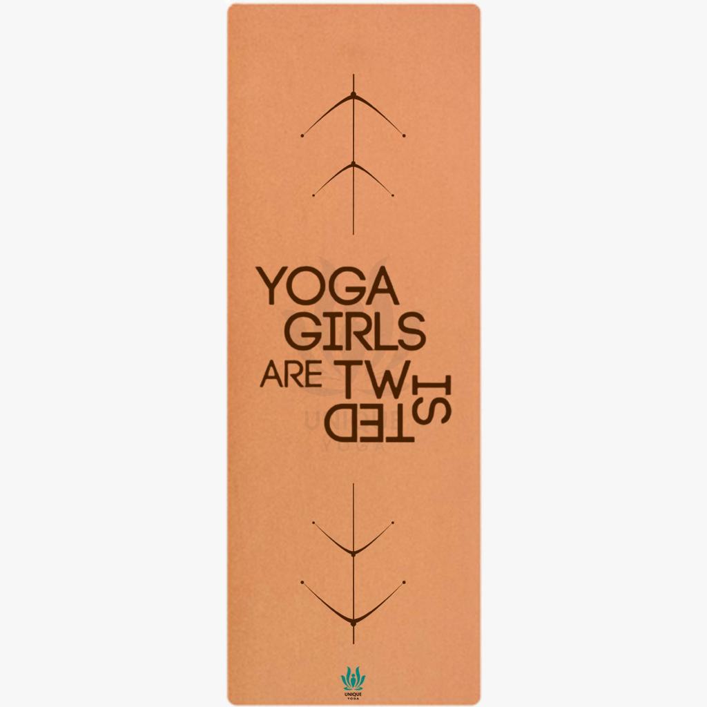 Cork Yoga Mats-Printed-Yoga Girls Yoga Mat - Latex Base Grip 