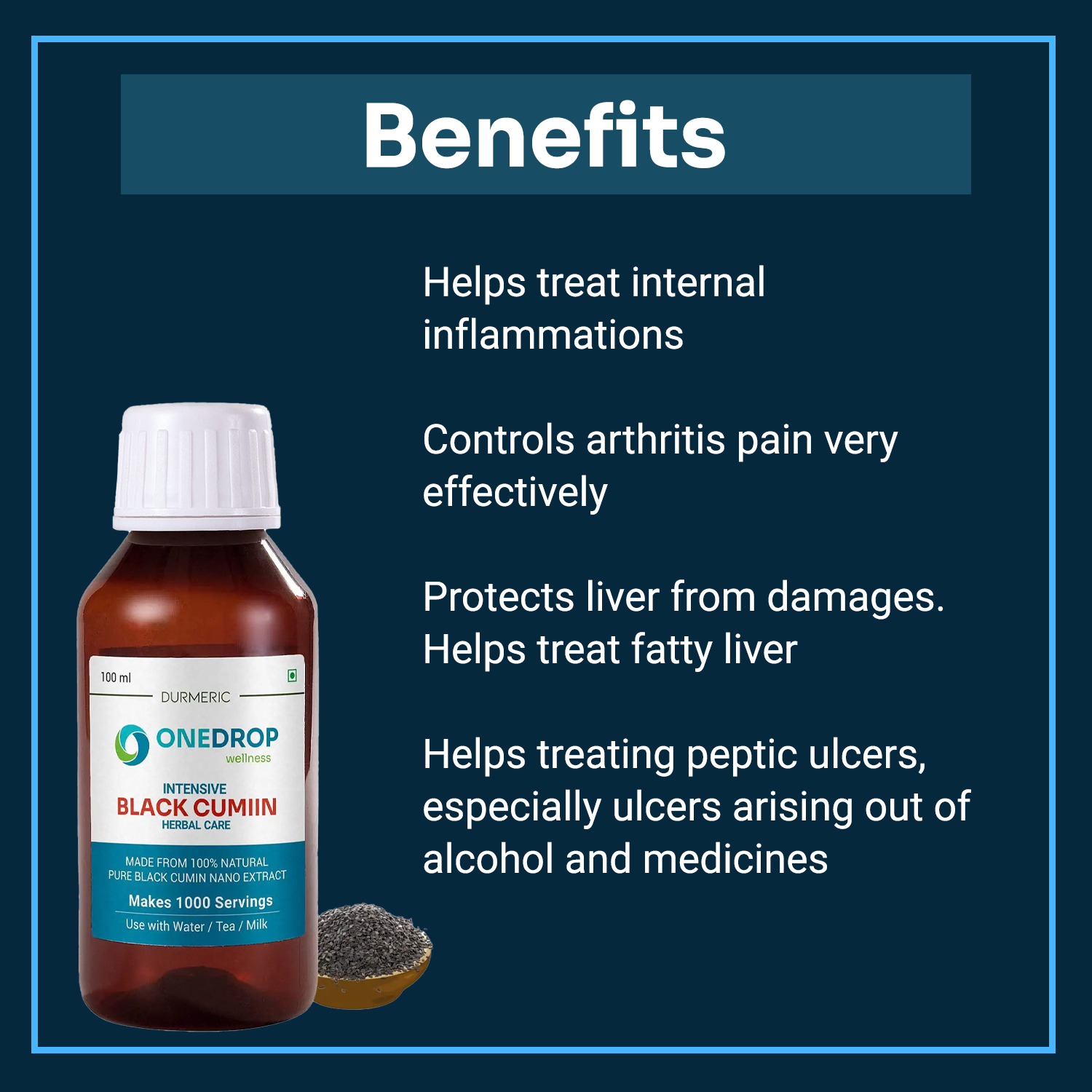 Durmeric Onedrop Intensive Black Cumin Herbal Drops - 100Ml 