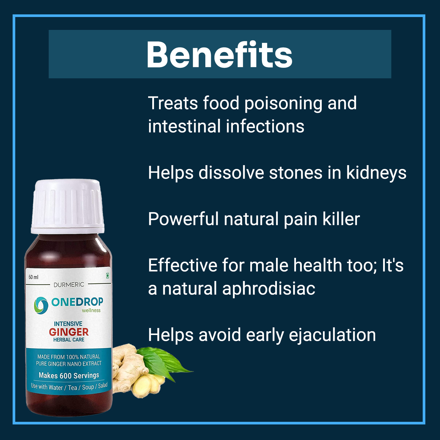 Durmeric Onedrop Intensive Ginger Herbal Drops - 60 Ml