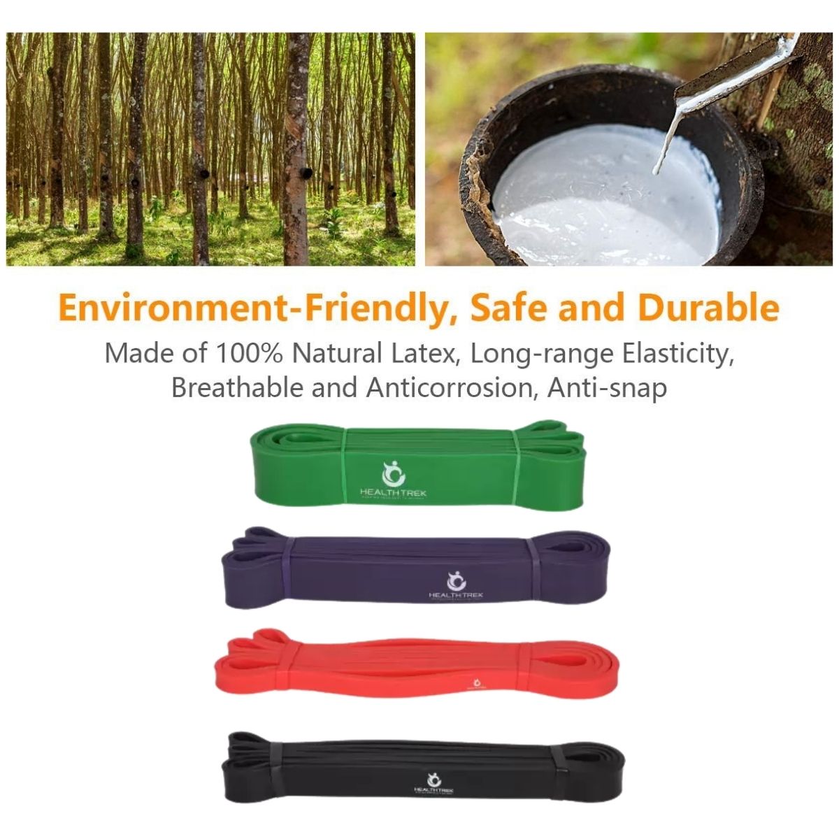 Healthtrek Power Bands And Pull Up Bands (Pack Of 4)