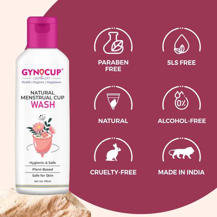 GynoCup Menstrual Cup Wash (100ml) Natural & PH Balanced, Hypoallergenic, And Safe For Use 100 Ml